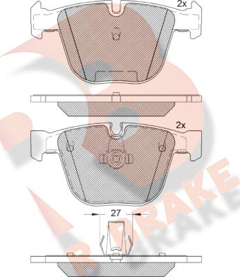 R Brake RB1949 - Bremžu uzliku kompl., Disku bremzes autodraugiem.lv