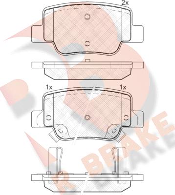 R Brake RB1945 - Bremžu uzliku kompl., Disku bremzes autodraugiem.lv