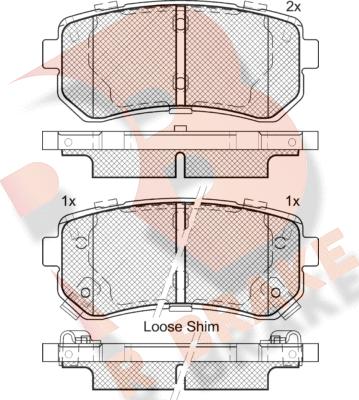 R Brake RB1955 - Bremžu uzliku kompl., Disku bremzes autodraugiem.lv