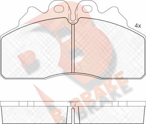 R Brake RB1958 - Bremžu uzliku kompl., Disku bremzes autodraugiem.lv