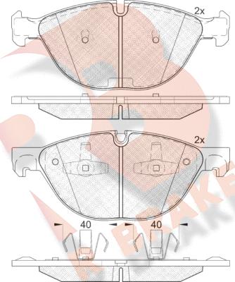 R Brake RB1905 - Bremžu uzliku kompl., Disku bremzes autodraugiem.lv