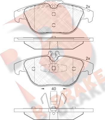 R Brake RB1900 - Bremžu uzliku kompl., Disku bremzes autodraugiem.lv