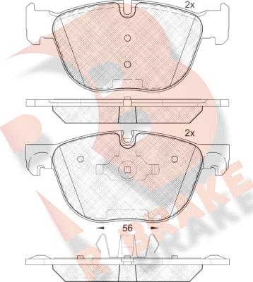 R Brake RB1919 - Bremžu uzliku kompl., Disku bremzes autodraugiem.lv