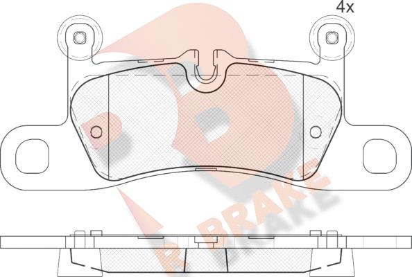 R Brake RB1987-200 - Bremžu uzliku kompl., Disku bremzes autodraugiem.lv