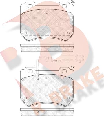 R Brake RB1932 - Bremžu uzliku kompl., Disku bremzes autodraugiem.lv