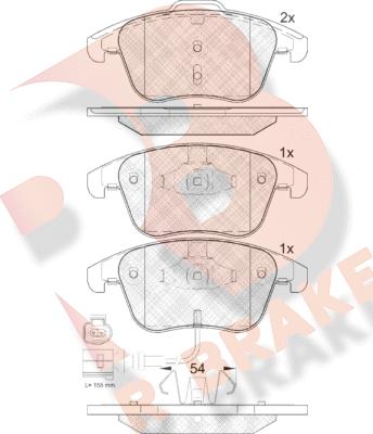 R Brake RB1923 - Bremžu uzliku kompl., Disku bremzes autodraugiem.lv