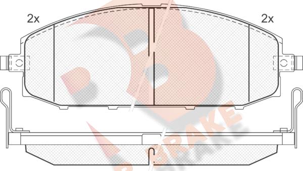 R Brake RB1448 - Bremžu uzliku kompl., Disku bremzes autodraugiem.lv