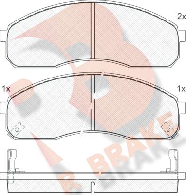 R Brake RB1455 - Bremžu uzliku kompl., Disku bremzes autodraugiem.lv