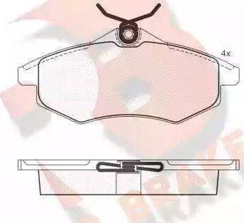 R Brake RB1450 - Bremžu uzliku kompl., Disku bremzes autodraugiem.lv