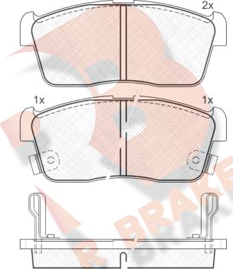 R Brake RB1452 - Bremžu uzliku kompl., Disku bremzes autodraugiem.lv