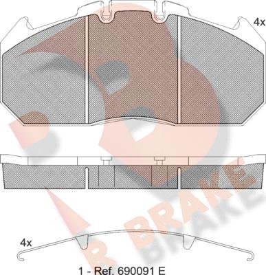 R Brake RB1405-067 - Bremžu uzliku kompl., Disku bremzes autodraugiem.lv