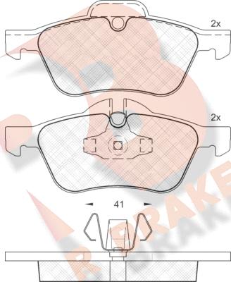 R Brake RB1434 - Bremžu uzliku kompl., Disku bremzes autodraugiem.lv