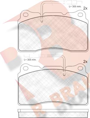 R Brake RB1424 - Bremžu uzliku kompl., Disku bremzes autodraugiem.lv