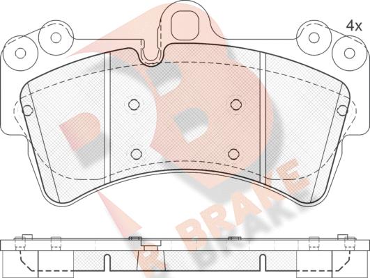 R Brake RB1595 - Bremžu uzliku kompl., Disku bremzes autodraugiem.lv