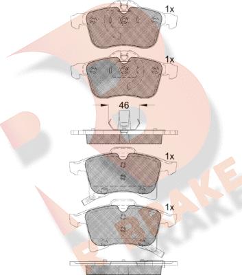 R Brake RB1592 - Bremžu uzliku kompl., Disku bremzes autodraugiem.lv