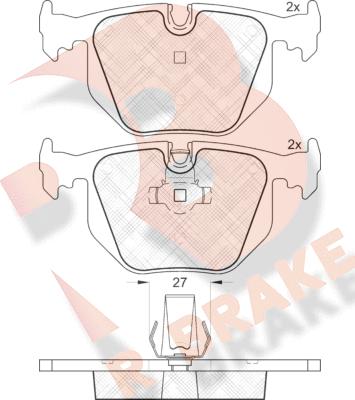 R Brake RB1549 - Bremžu uzliku kompl., Disku bremzes autodraugiem.lv