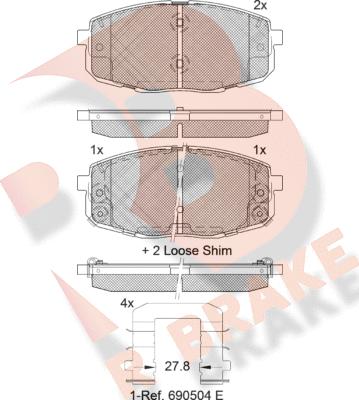 R Brake RB1540-208 - Bremžu uzliku kompl., Disku bremzes autodraugiem.lv