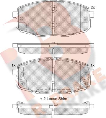 R Brake RB1540-207 - Bremžu uzliku kompl., Disku bremzes autodraugiem.lv