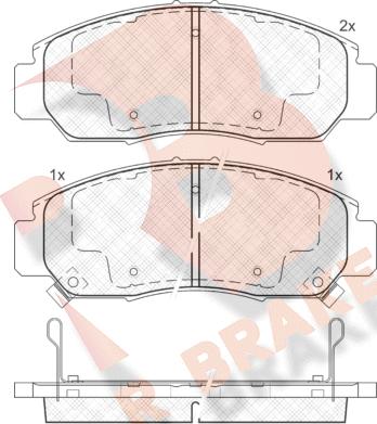 R Brake RB1543 - Bremžu uzliku kompl., Disku bremzes autodraugiem.lv