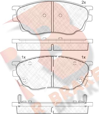 R Brake RB1542 - Bremžu uzliku kompl., Disku bremzes autodraugiem.lv