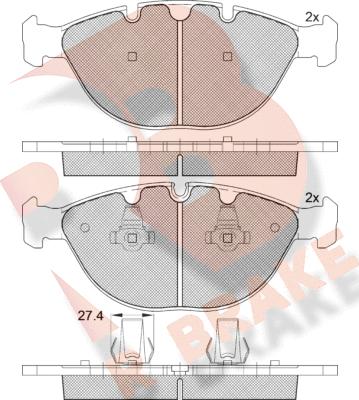 R Brake RB1547 - Bremžu uzliku kompl., Disku bremzes autodraugiem.lv