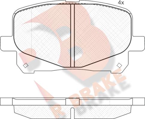 R Brake RB1555 - Bremžu uzliku kompl., Disku bremzes autodraugiem.lv