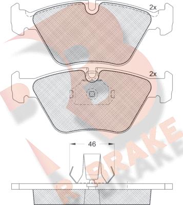 R Brake RB1550 - Bremžu uzliku kompl., Disku bremzes autodraugiem.lv