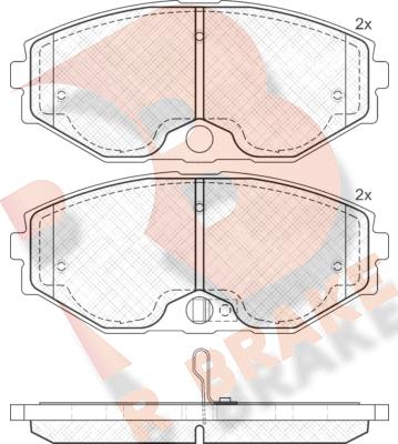 R Brake RB1568 - Bremžu uzliku kompl., Disku bremzes autodraugiem.lv