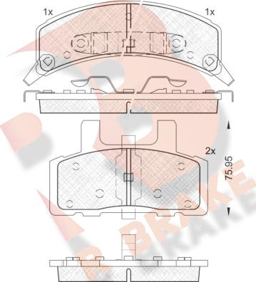 R Brake RB1563 - Bremžu uzliku kompl., Disku bremzes autodraugiem.lv