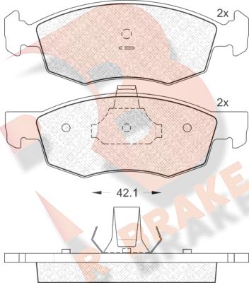 R Brake RB1508 - Bremžu uzliku kompl., Disku bremzes autodraugiem.lv