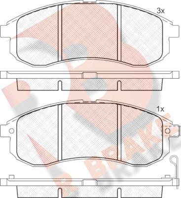 R Brake RB1507 - Bremžu uzliku kompl., Disku bremzes autodraugiem.lv