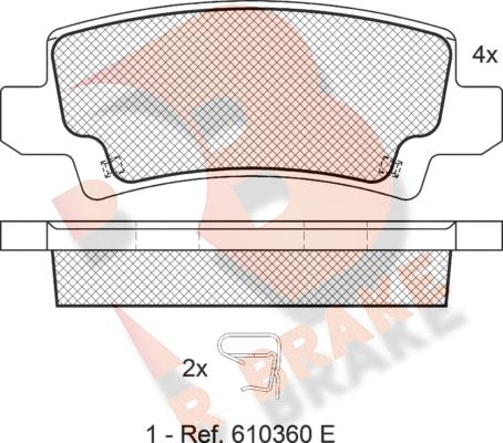 R Brake RB1514 - Bremžu uzliku kompl., Disku bremzes autodraugiem.lv