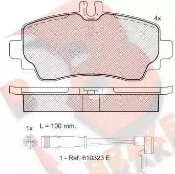 R Brake RB1516 - Bremžu uzliku kompl., Disku bremzes autodraugiem.lv