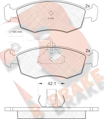 R Brake RB1518 - Bremžu uzliku kompl., Disku bremzes autodraugiem.lv