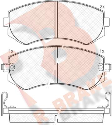 R Brake RB1517 - Bremžu uzliku kompl., Disku bremzes autodraugiem.lv