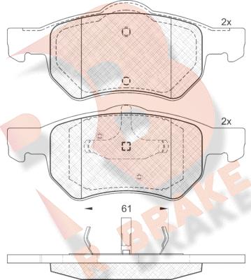 R Brake RB1586 - Bremžu uzliku kompl., Disku bremzes autodraugiem.lv