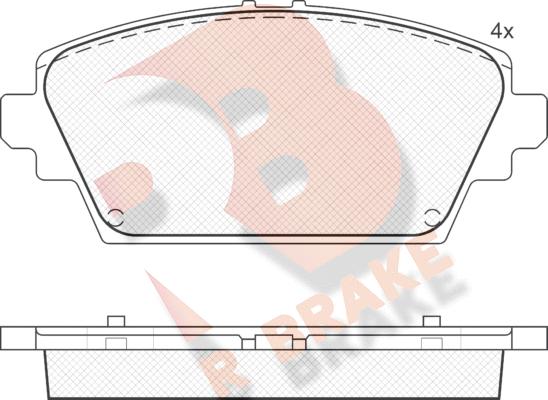 R Brake RB1581 - Bremžu uzliku kompl., Disku bremzes autodraugiem.lv