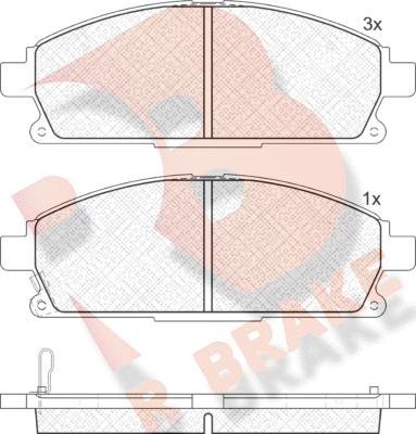 R Brake RB1521-200 - Bremžu uzliku kompl., Disku bremzes autodraugiem.lv