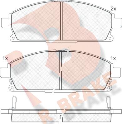 R Brake RB1521 - Bremžu uzliku kompl., Disku bremzes autodraugiem.lv