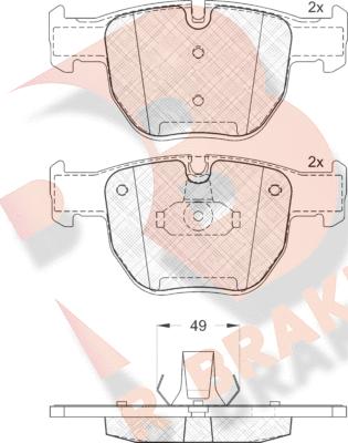 R Brake RB1574 - Bremžu uzliku kompl., Disku bremzes autodraugiem.lv