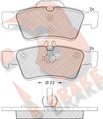 R Brake RB1576-396 - Bremžu uzliku kompl., Disku bremzes autodraugiem.lv