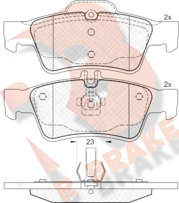 R Brake RB1576 - Bremžu uzliku kompl., Disku bremzes autodraugiem.lv