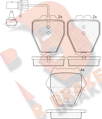 R Brake RB1571 - Bremžu uzliku kompl., Disku bremzes autodraugiem.lv