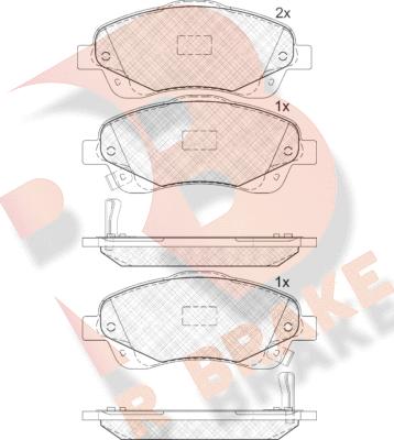 R Brake RB1573 - Bremžu uzliku kompl., Disku bremzes autodraugiem.lv