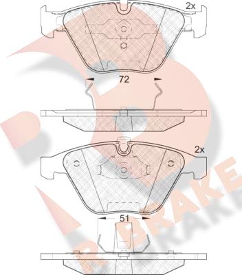 R Brake RB1577 - Bremžu uzliku kompl., Disku bremzes autodraugiem.lv