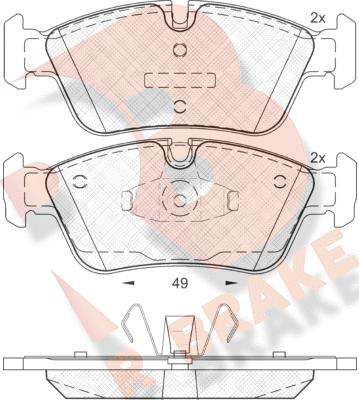 R Brake RB1698 - Bremžu uzliku kompl., Disku bremzes autodraugiem.lv