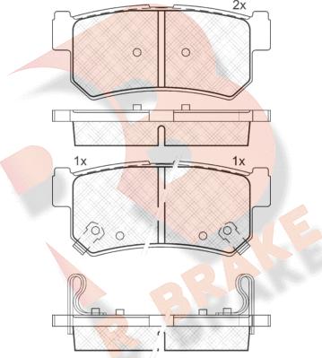 R Brake RB1646 - Bremžu uzliku kompl., Disku bremzes autodraugiem.lv