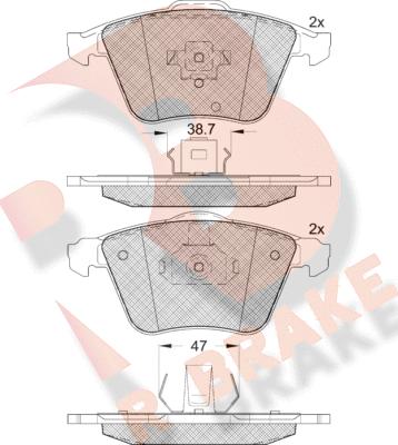 R Brake RB1652 - Bremžu uzliku kompl., Disku bremzes autodraugiem.lv