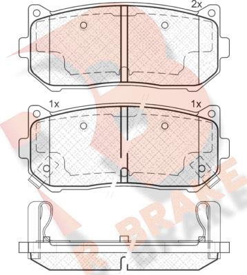 R Brake RB1669 - Bremžu uzliku kompl., Disku bremzes autodraugiem.lv