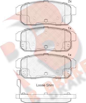 R Brake RB1668 - Bremžu uzliku kompl., Disku bremzes autodraugiem.lv